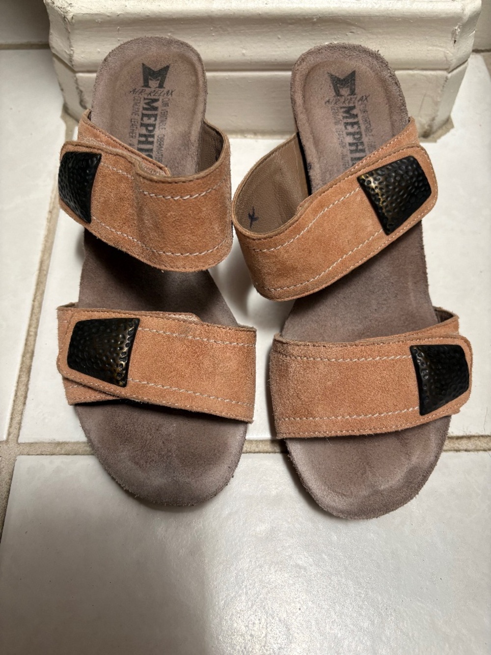 Mephisto Suede Wedge Sandals